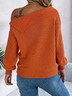 Cable-Knit One Shoulder Long Sleeve Sweater | Sweaters Sweater from PHUNKYN
