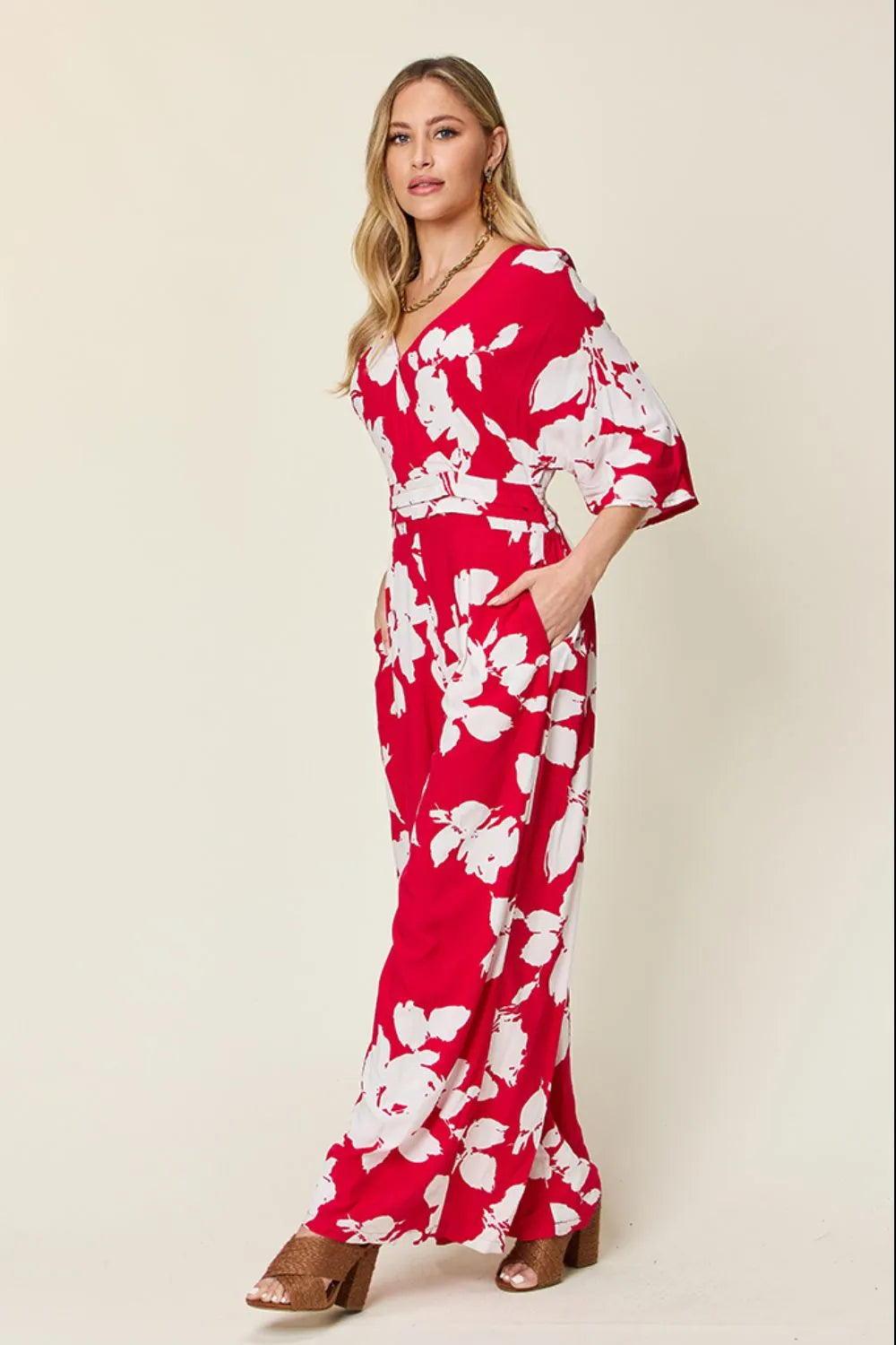 Printed Tie Back Wide Leg Jumpsuit | One-Pieces Jumpsuit from PHUNKYN