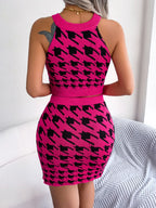 Houndstooth Sleeveless Top and Skirt Sweater Set | Outfit Sets Top and Skirt Set from PHUNKYN