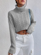 Cable-Knit Turtleneck Long Sleeve Sweater | Sweaters Sweater from PHUNKYN