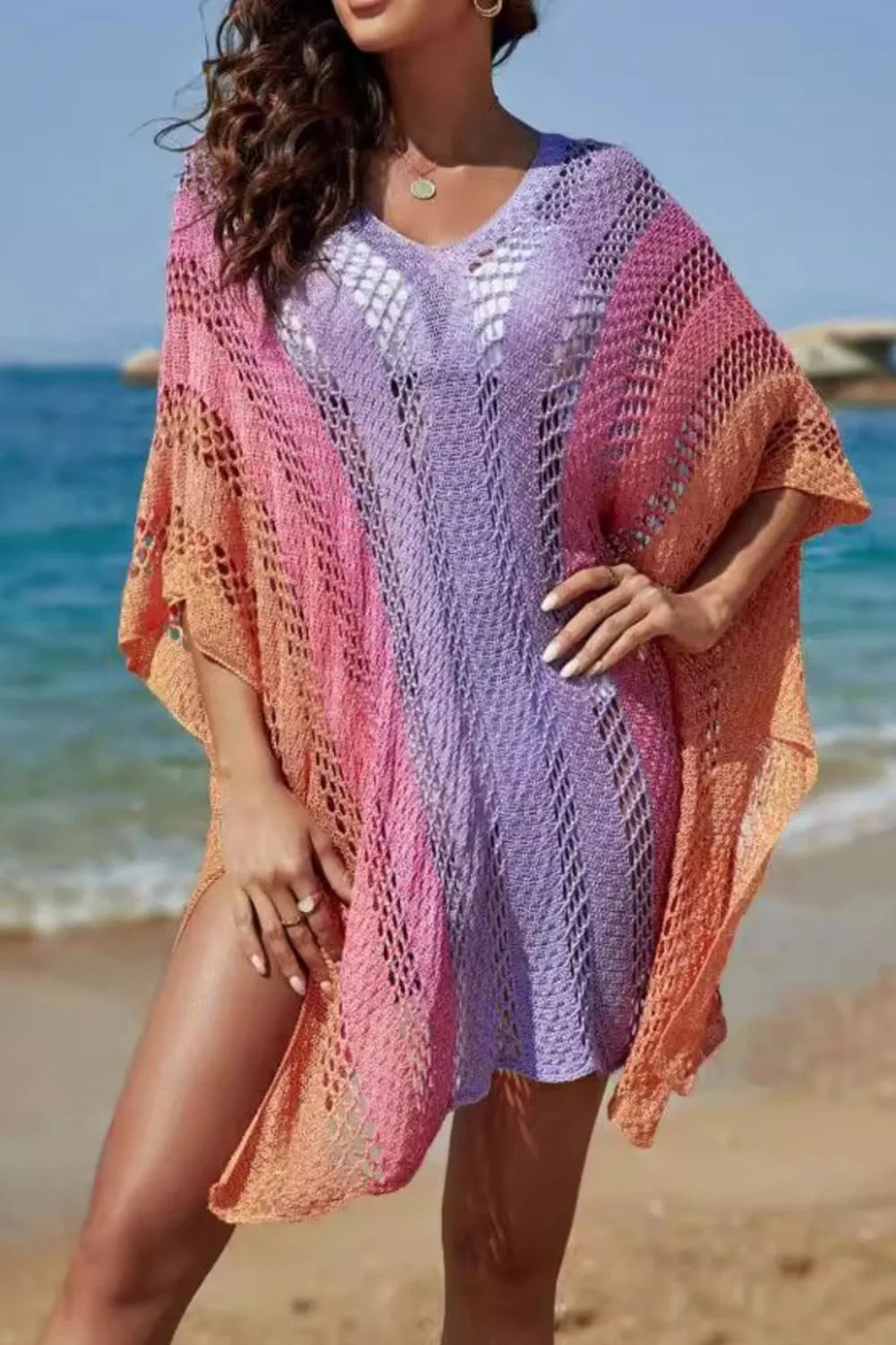 Rainbow Gradient Crochet Cover-Up | Cover Ups Cover up from PHUNKYN