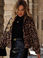 Leopard Zip Up Hooded Outerwear | from PHUNKYN