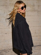 Button Up Collared Neck Denim Jacket | Jacket from PHUNKYN