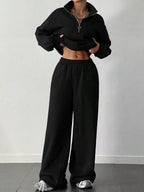 Half-Zip Long Sleeve Sweatshirt and Pants Set | Outfit Sets Top and Pants Set from PHUNKYN