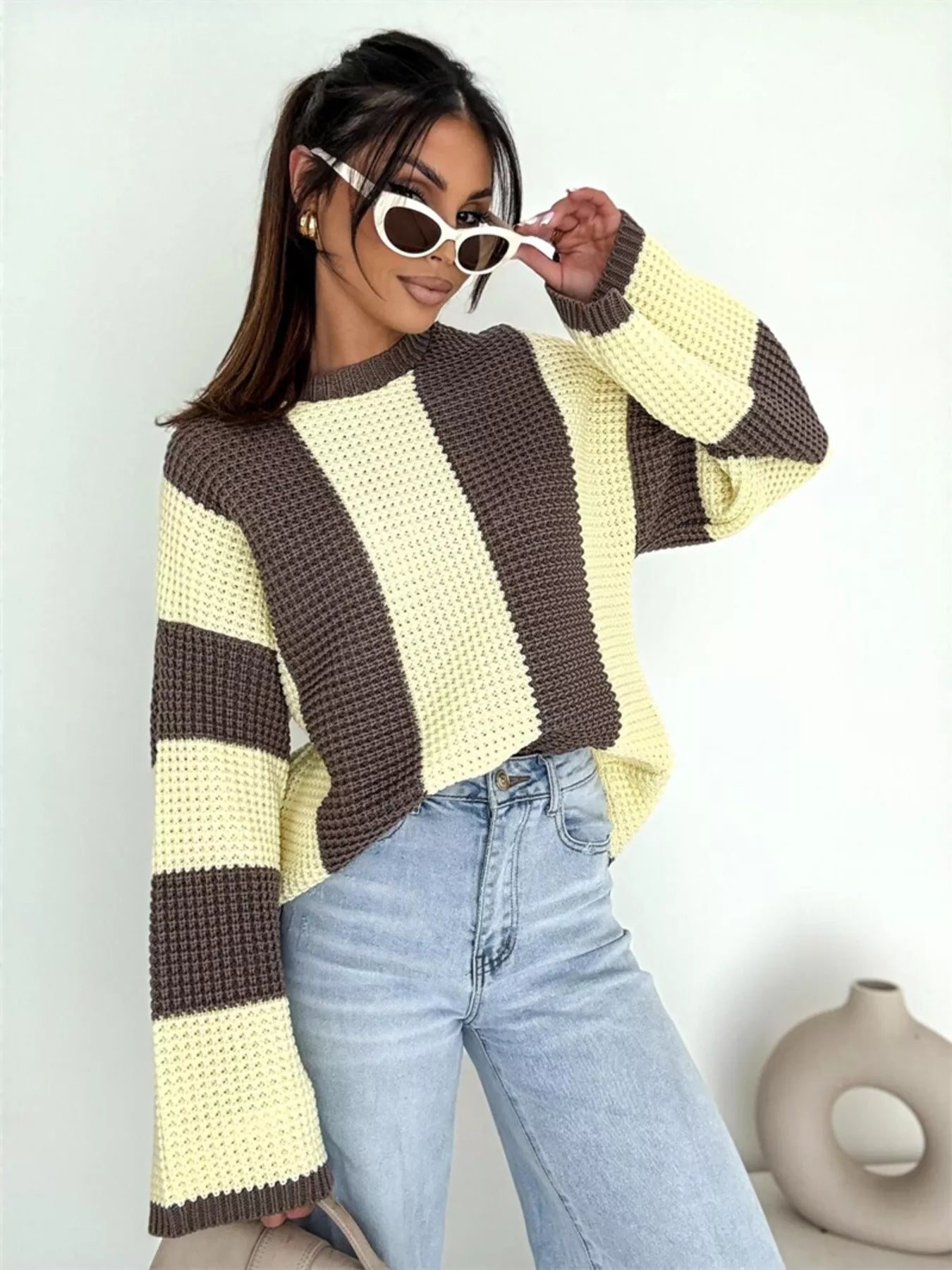 Color Block Long Sleeve Sweater | Sweaters Sweater from PHUNKYN