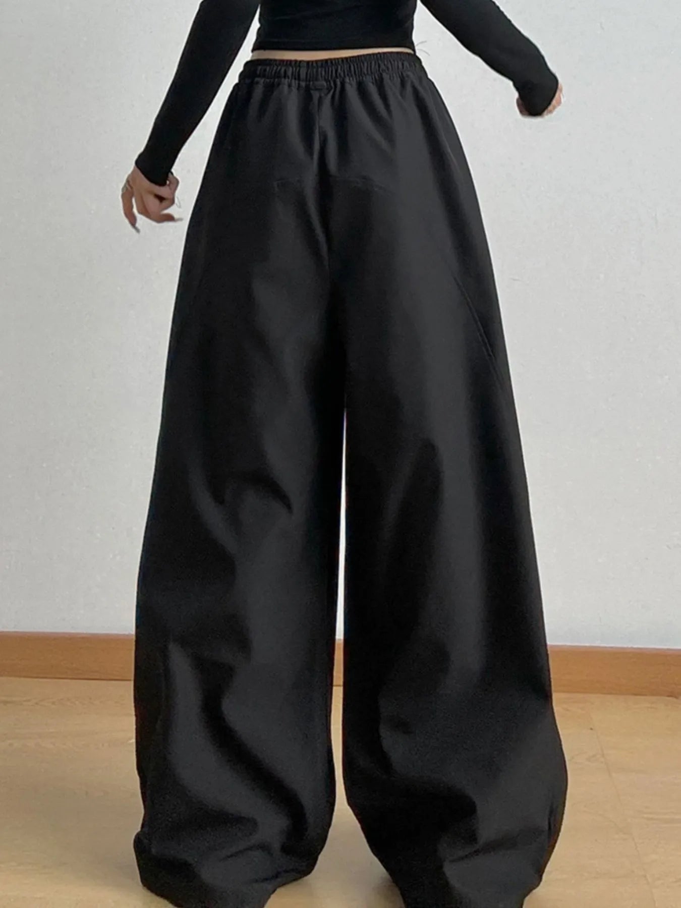 Wide Leg Pants with Drawstring Waist | Trousers Wide Leg Pants from PHUNKYN