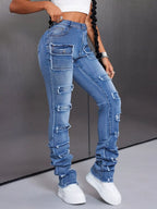 Women's Distressed Slim Fit Jeans | Jeans Slim Fit Jeams from PHUNKYN