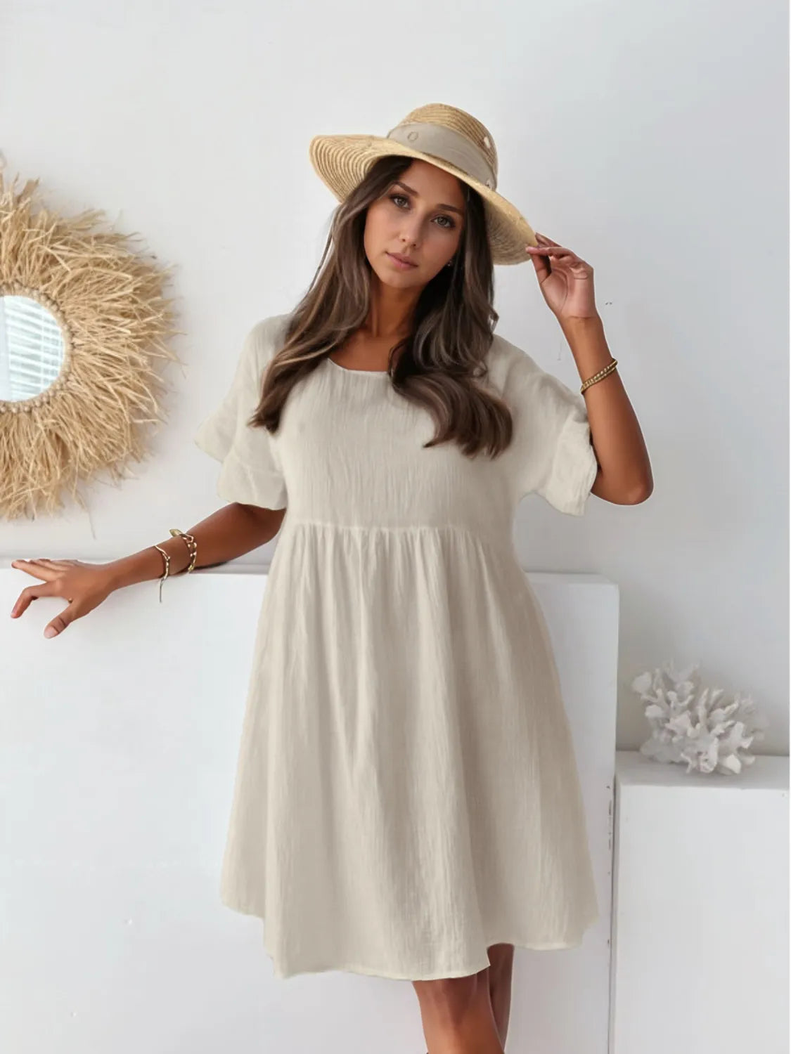 Round Neck Short Sleeve Mini Dress | Dresses Mini Dress from PHUNKYN