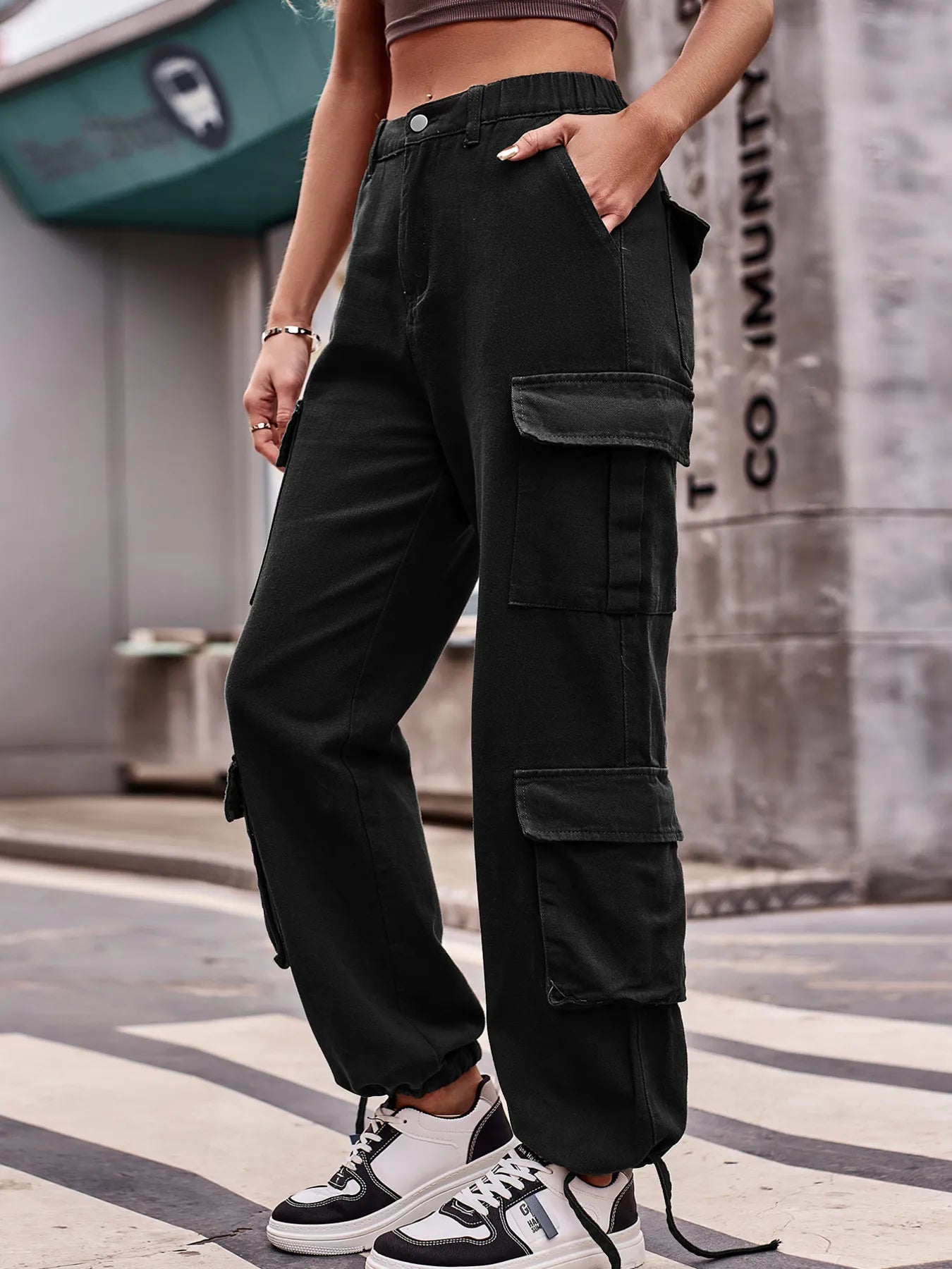 Casual Wide Leg Cargo Jeans | Jeans Cargo Pants from PHUNKYN