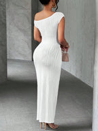 Asymmetrical One Shoulder Bodycon Maxi Dress | Dresses Maxi Dress from PHUNKYN