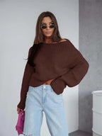Boat Neck Drop Shoulder Sweater | Sweaters Sweater from PHUNKYN