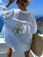 Evil Eye Embroidered Oversized Shirt | Shirts Oversize Shirt from PHUNKYN