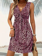 Leopard V-Neck Sleeveless Mini Dress | Dresses Mini Dress from PHUNKYN