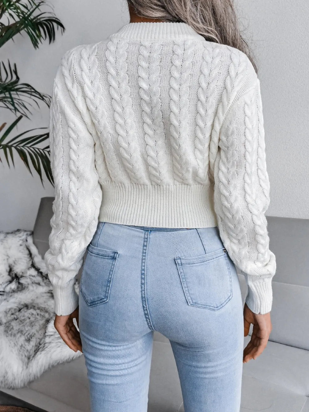 Cable-Knit Round Neck Sweater | Sweaters Sweater from PHUNKYN