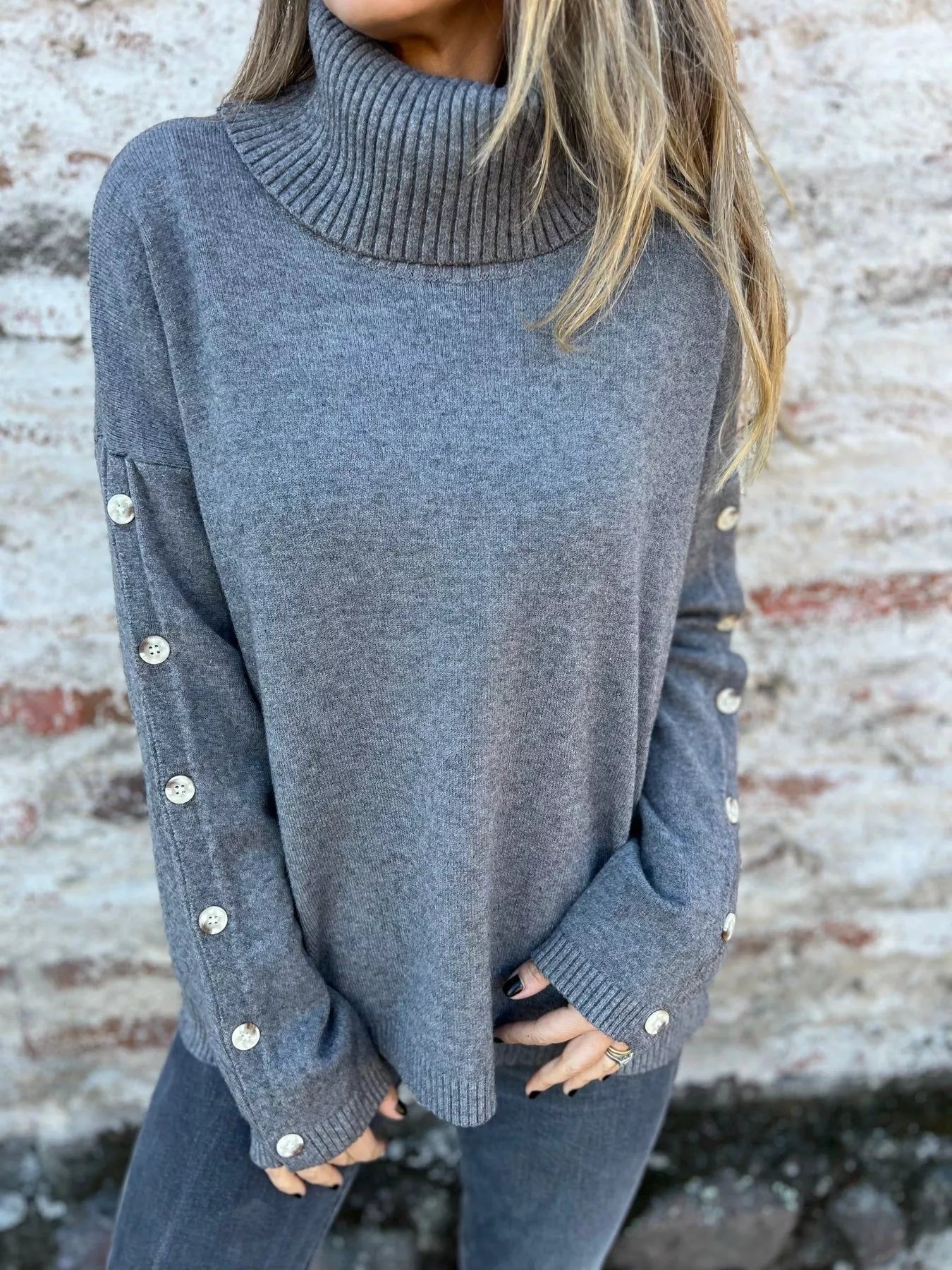 Full Size Turtleneck Long Sleeve Sweater Plus Size | Sweaters Sweater from PHUNKYN