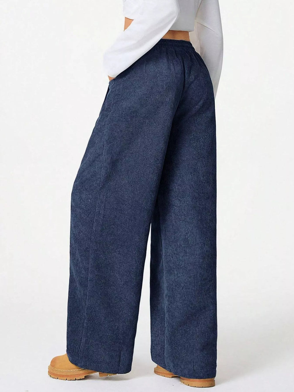 Wide Leg Corduroy Drawstring Pants | Trousers Wide Leg Pants from PHUNKYN