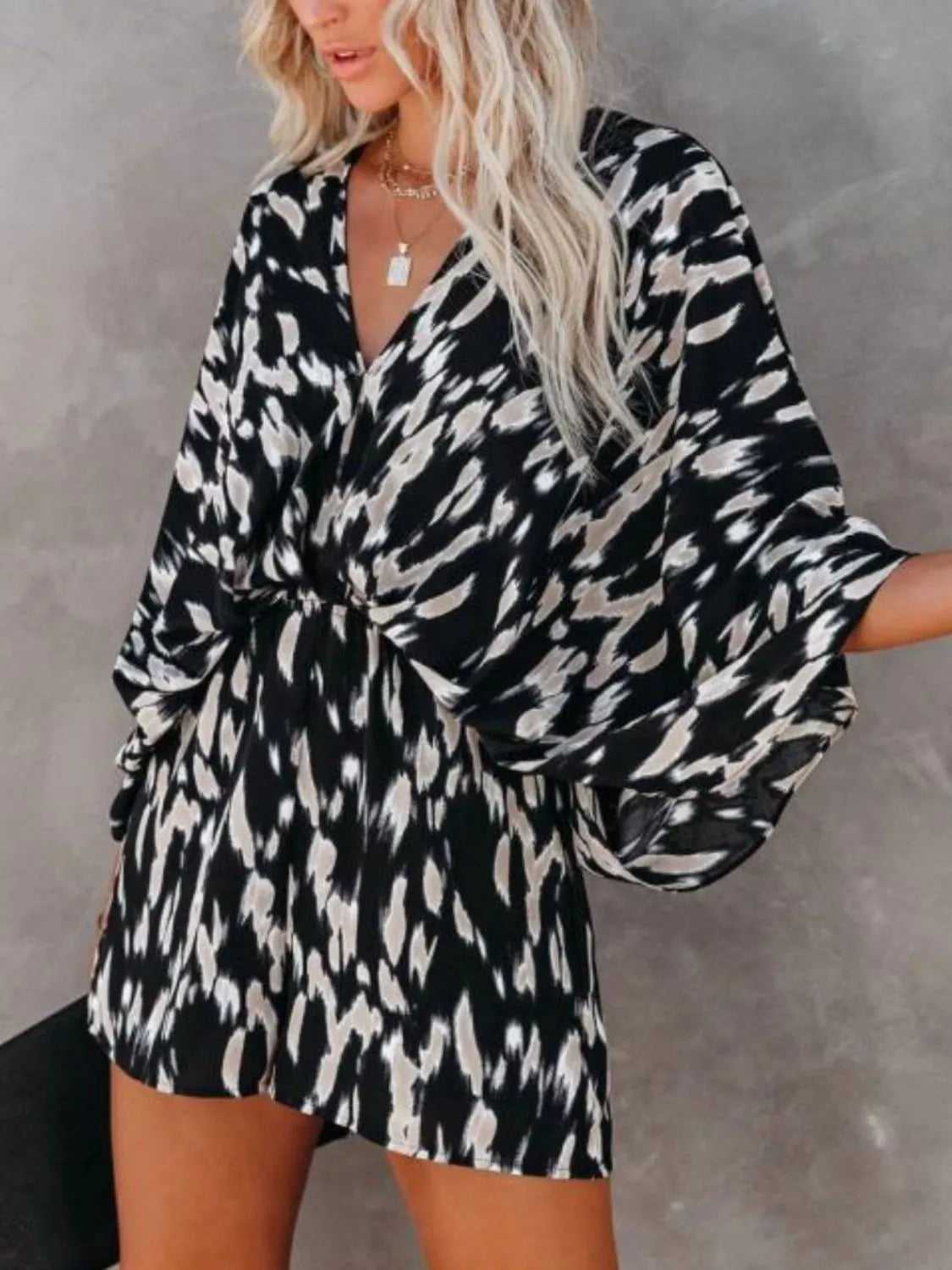 Oversized Tied Back Printed Romper | One-Pieces Romper from PHUNKYN