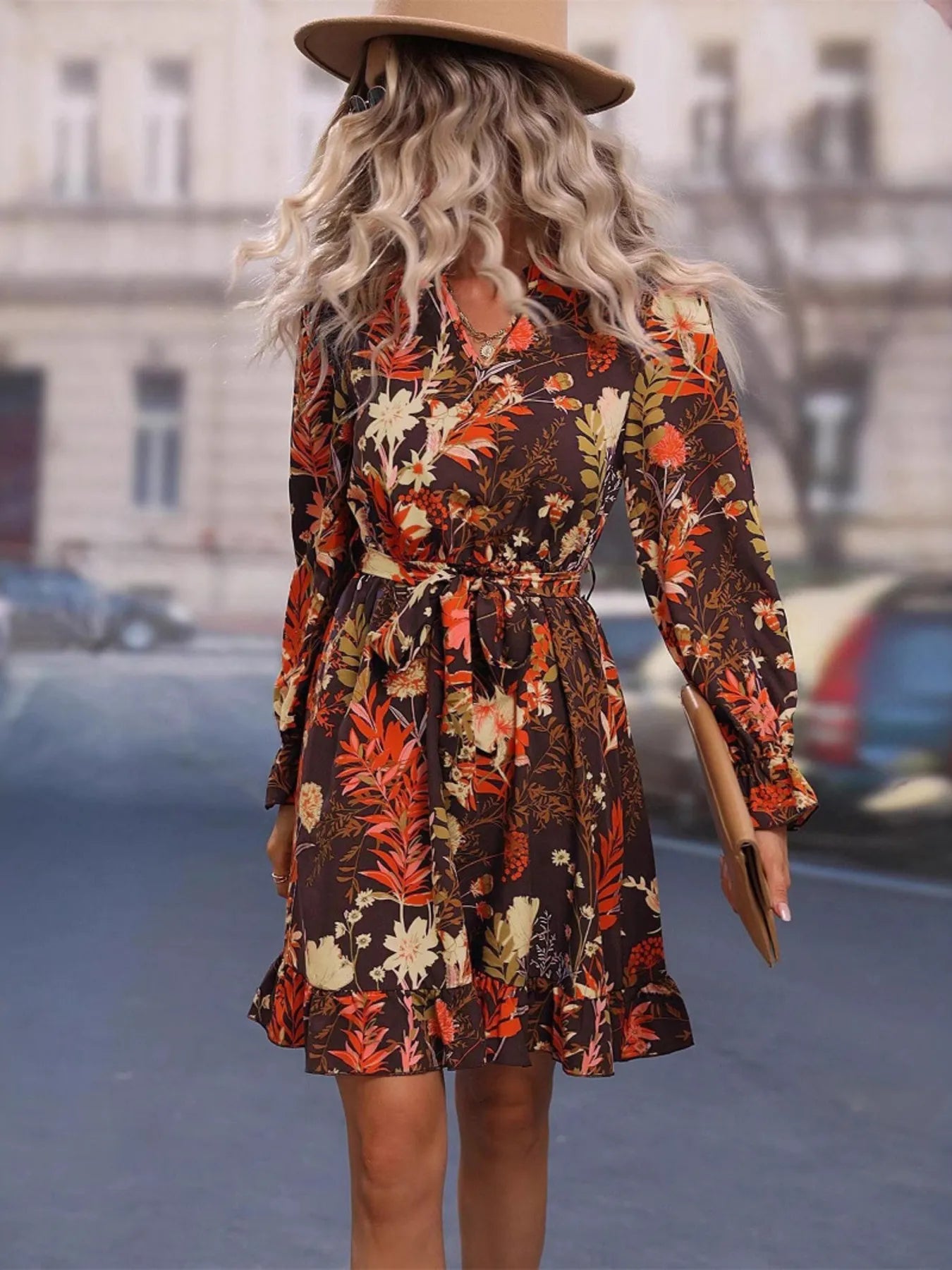 Floral Print Flounce Sleeve Dress | Dresses Dress from PHUNKYN