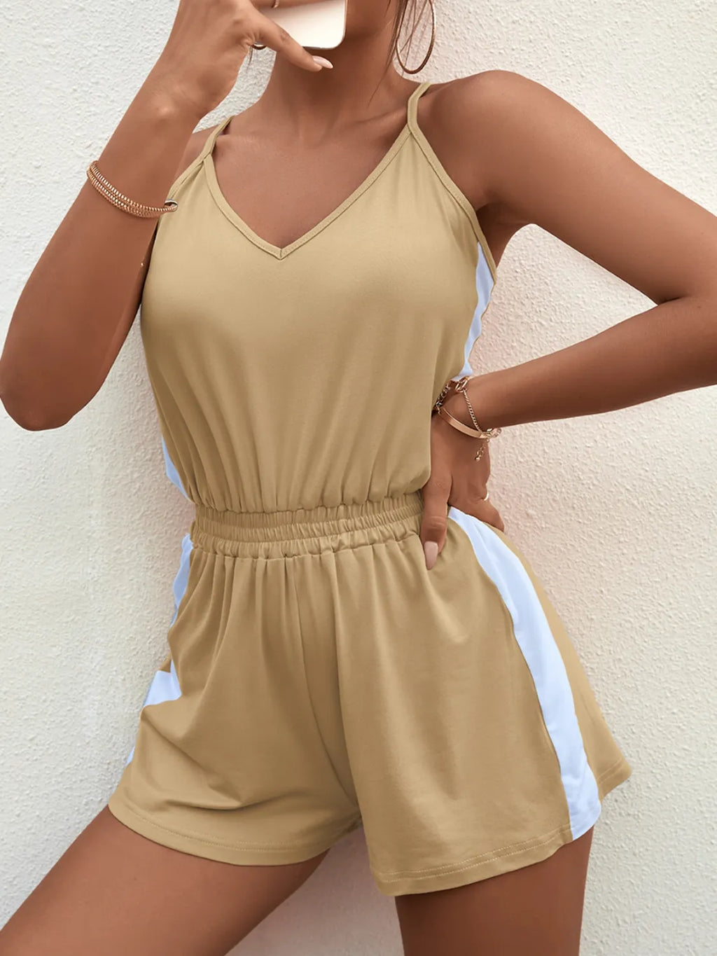 Spaghetti Strap V-Neck Romper | One-Pieces Romper from PHUNKYN