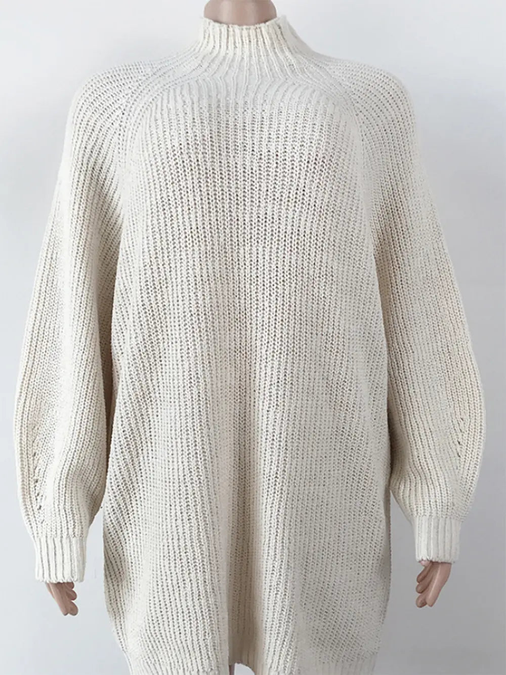 Mock Neck Dropped Shoulder Sweater Dress | Dresses Sweater Dress from PHUNKYN