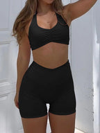 Halter Neck Cami and Shorts Active Set | Activewear Cami and Shorts from PHUNKYN