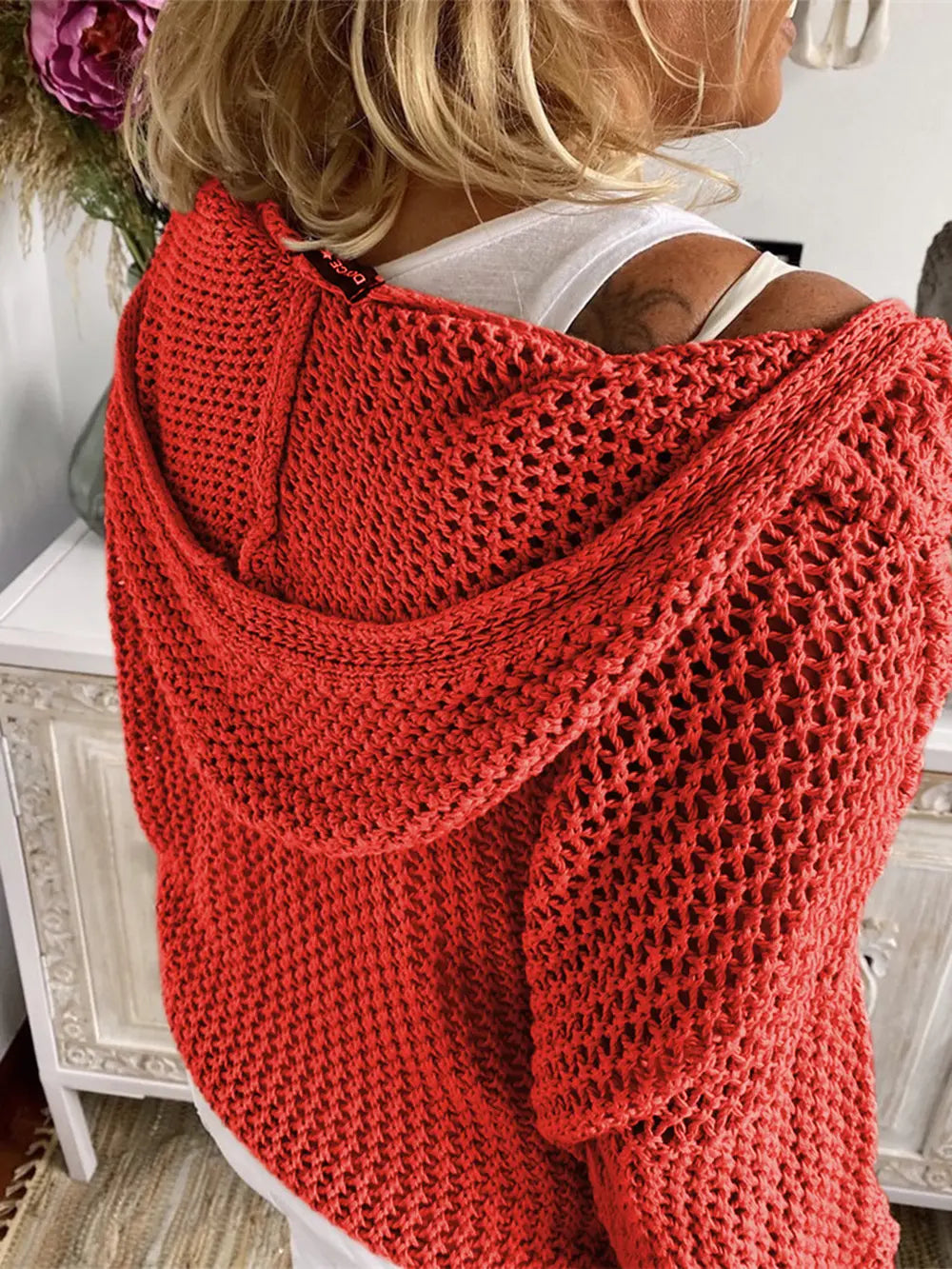 Openwork Hooded Long Sleeve Sweater | Sweaters Sweater from PHUNKYN