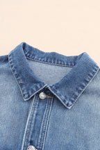 Collared Neck Button Up Denim Jacket | Jacket from PHUNKYN