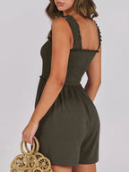 Smocked Square Neck Sleeveless Romper Dresses Romper PHUNKYN