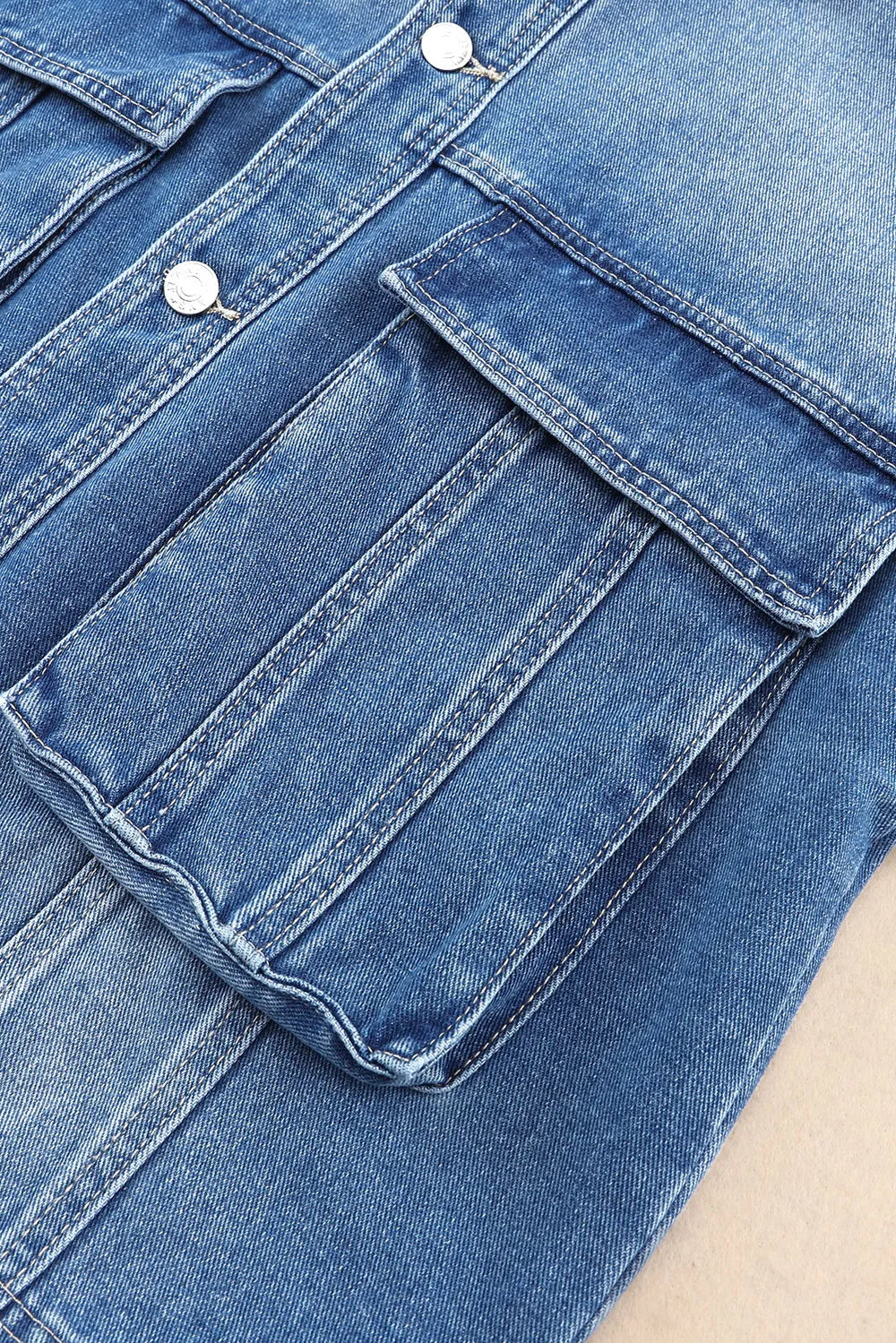 Collared Neck Button Up Denim Jacket | Jacket from PHUNKYN