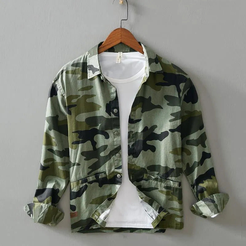 Men's Camouflage Button Up Long Sleeve Shirt | Shirts Shirts from PHUNKYN