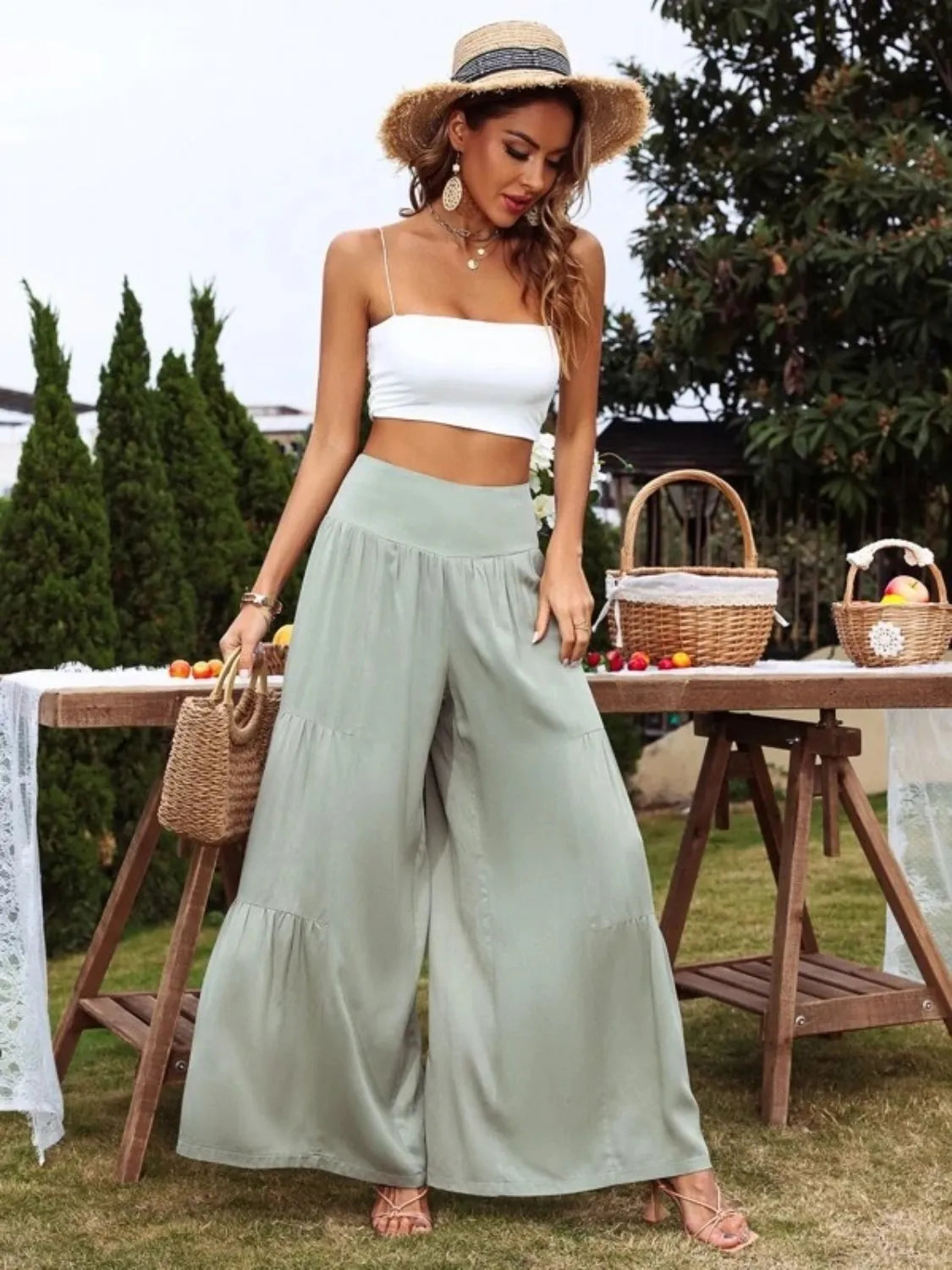 High Waist Wide Leg Pants | Trousers Wide Leg Pants from PHUNKYN