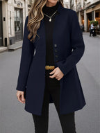 Button Up Long Sleeve Coat | Overcoats Coat from PHUNKYN