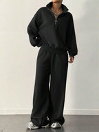 Half-Zip Long Sleeve Sweatshirt and Pants Set | Outfit Sets Top and Pants Set from PHUNKYN