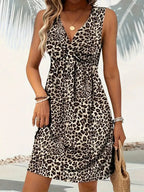 Leopard V-Neck Sleeveless Mini Dress | Dresses Mini Dress from PHUNKYN