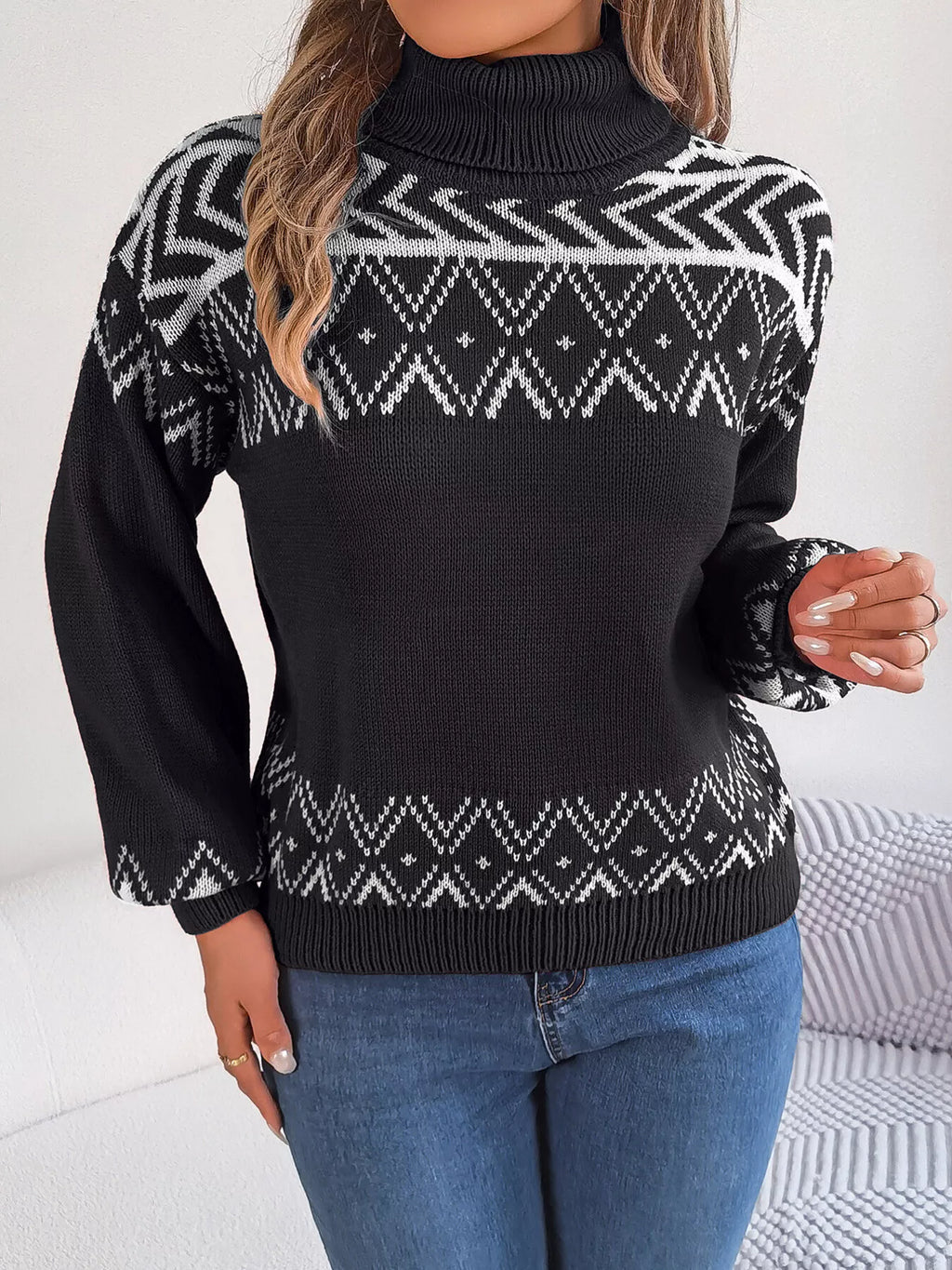 Turtleneck Dropped Shoulder Sweater | Sweaters Sweater from PHUNKYN