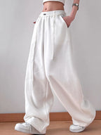 Elastic Waist Wide Leg Pants | Trousers Wide Leg Pants from PHUNKYN