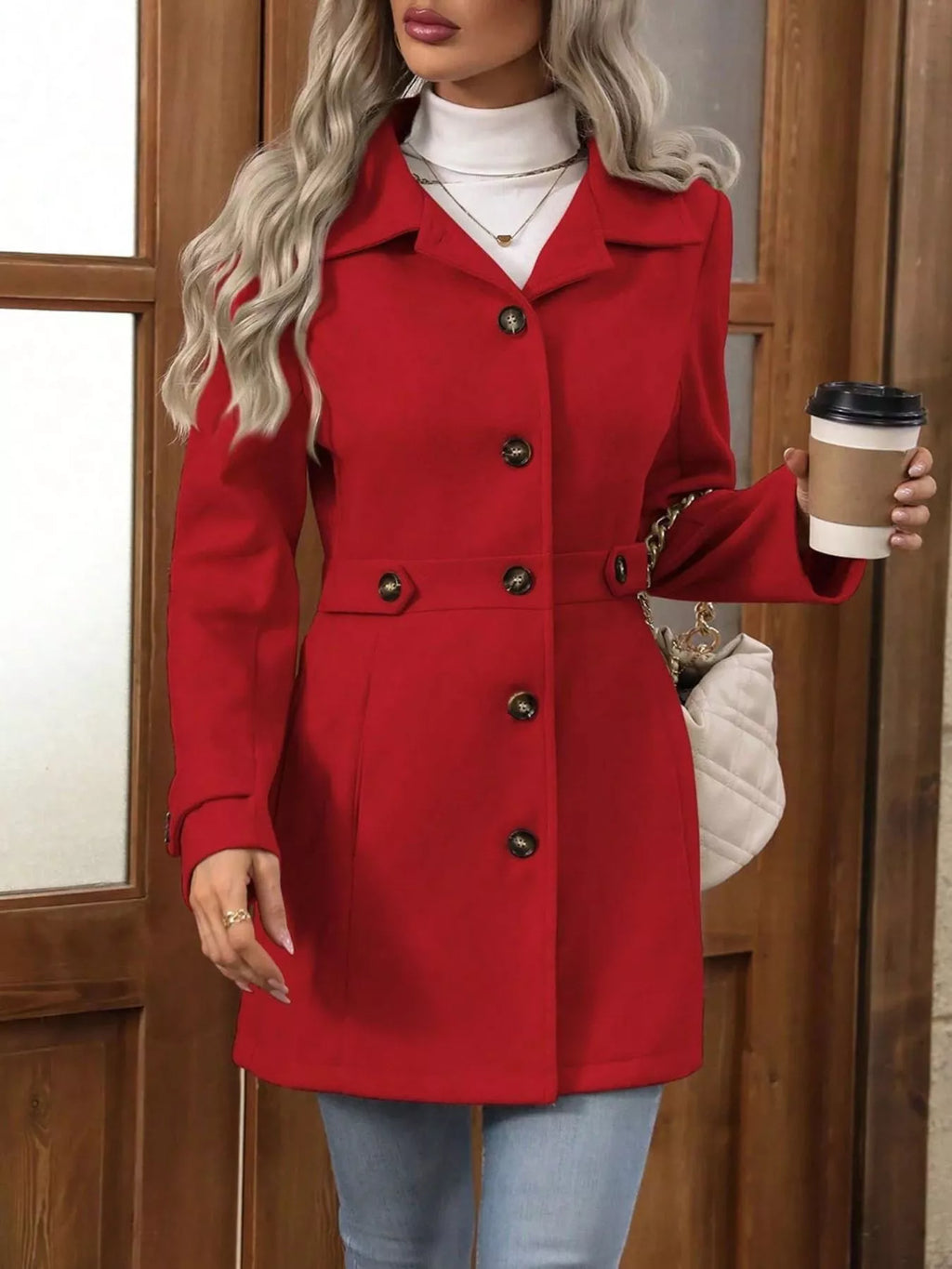 Button Up Long Sleeve Coat | Trench Coats Coat from PHUNKYN