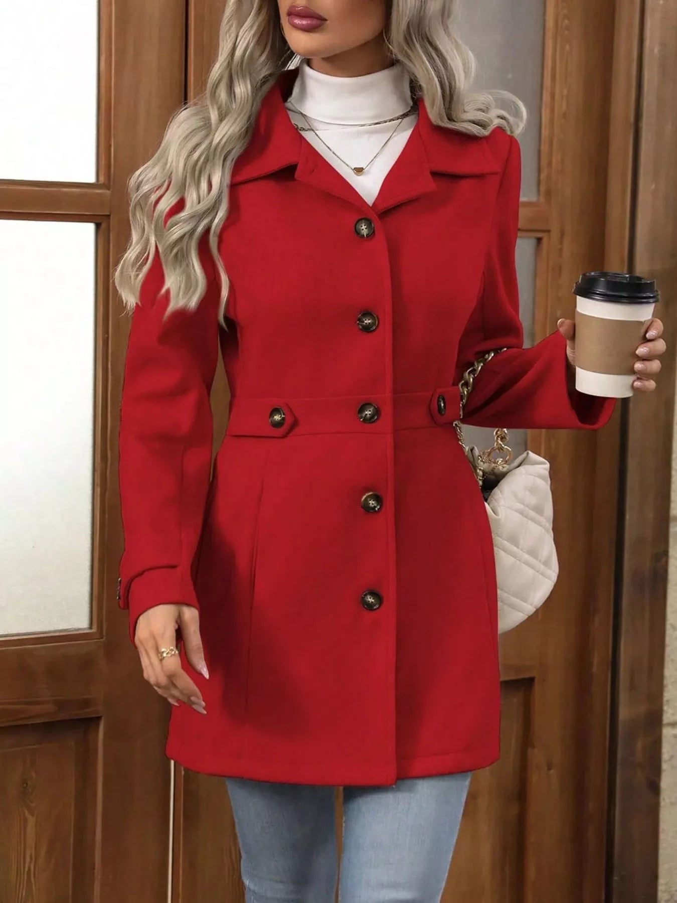 Button Up Long Sleeve Coat | Trench Coats Coat from PHUNKYN