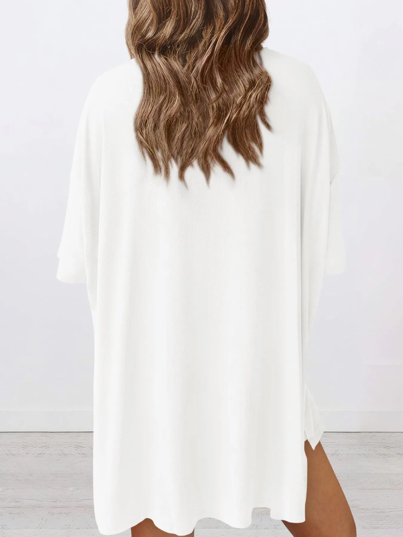 Oversized Slit Round Neck Top and Shorts Lounge Set | Outfit Sets Top and Shorts from PHUNKYN