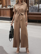 Short Sleeve Wide Leg Jumpsuit One-Pieces Jumpsuit PHUNKYN
