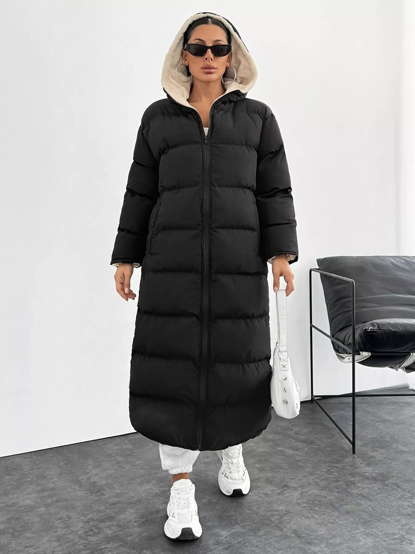 Quilted Hooded Longline Puffer Coat | Puffer Jackets Puffer Coat from PHUNKYN