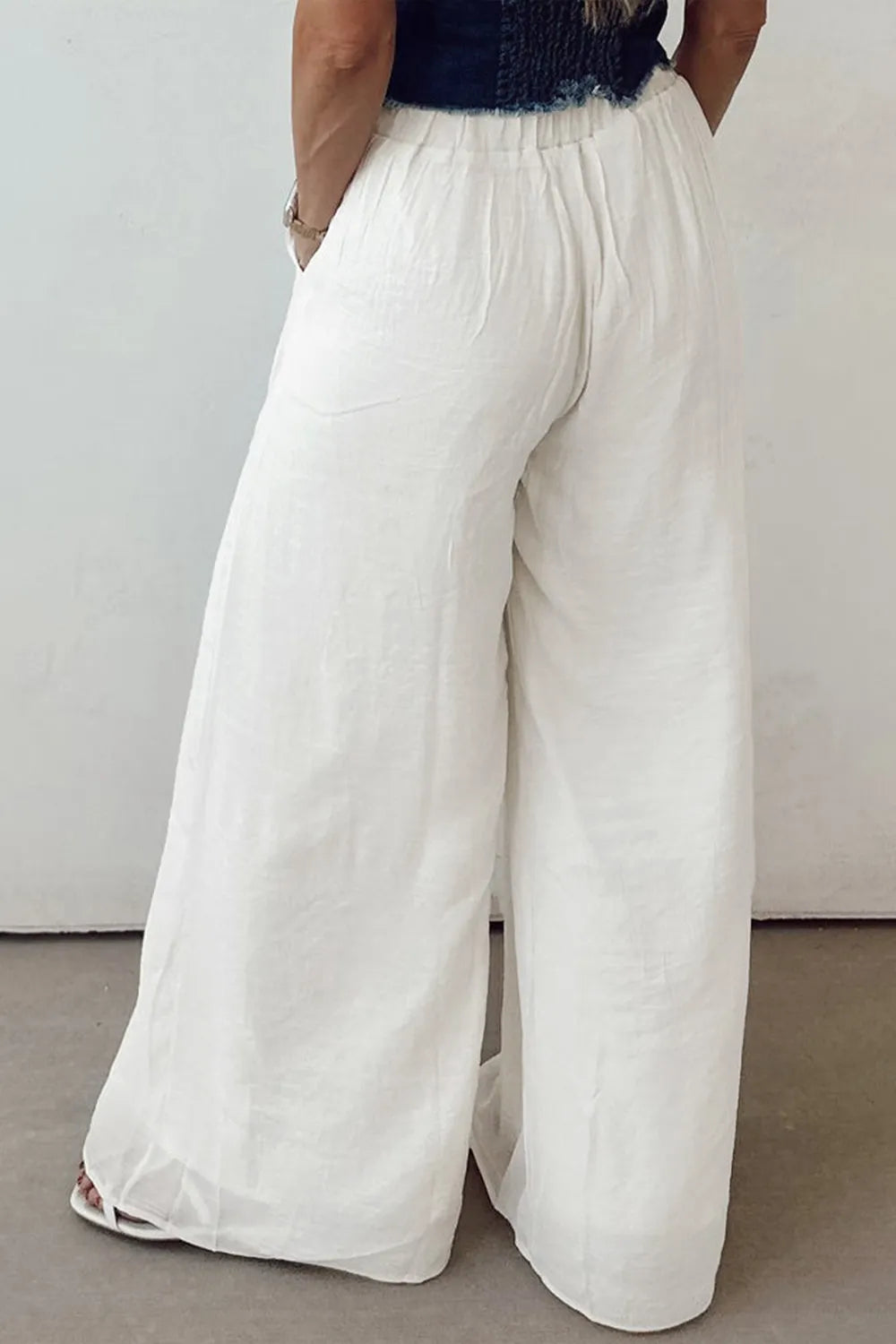 Flowy Wide Leg Pants with Drawstring Waist | Trousers Wide Leg Pants from PHUNKYN