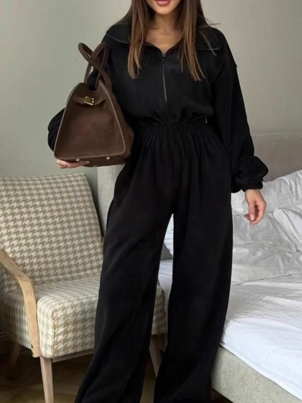 Zip Front Long Sleeve Jumpsuit | One-Pieces Jumpsuit from PHUNKYN