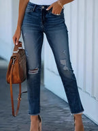Distressed High-Waisted Skinny Jeans | Jeans Skinny Jeans from PHUNKYN