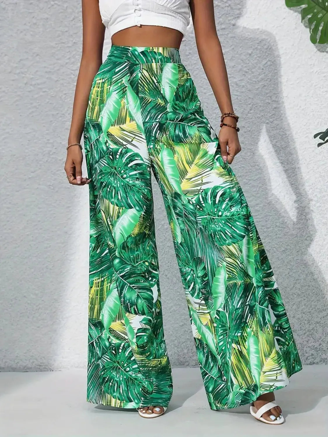 Printed High Waist Wide Leg Pants | Trousers Wide Leg Pants from PHUNKYN