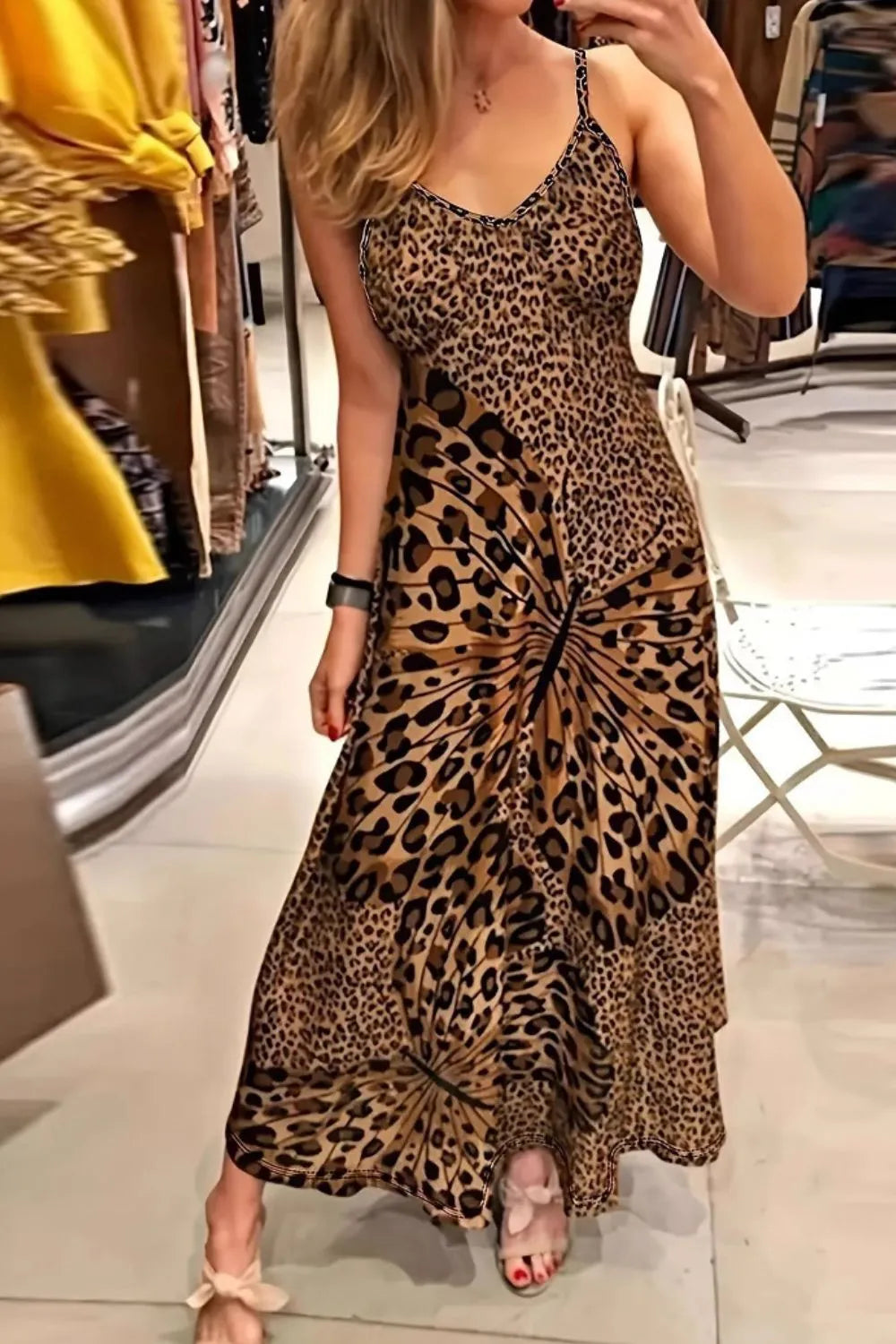Butterfly Leopard Maxi Cami Dress | Dresses Maxi Dress from PHUNKYN