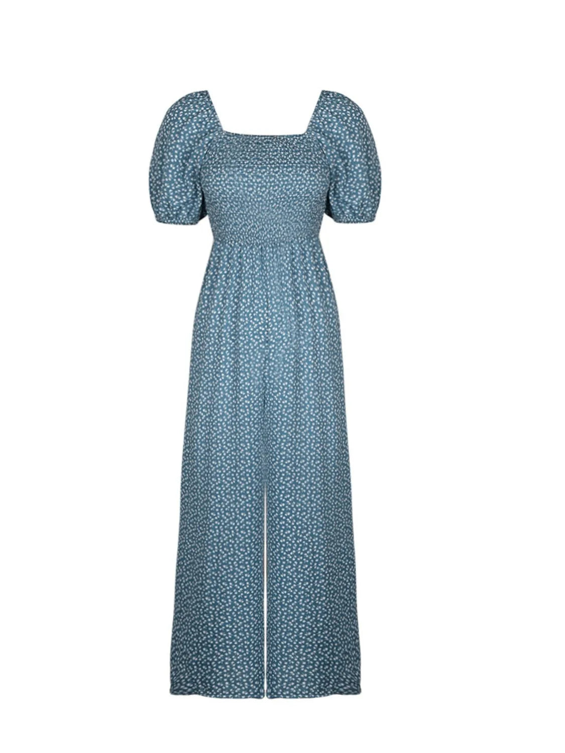 Printed Square Neck Puff Sleeve Jumpsuit | One-Pieces Jumpsuit from PHUNKYN