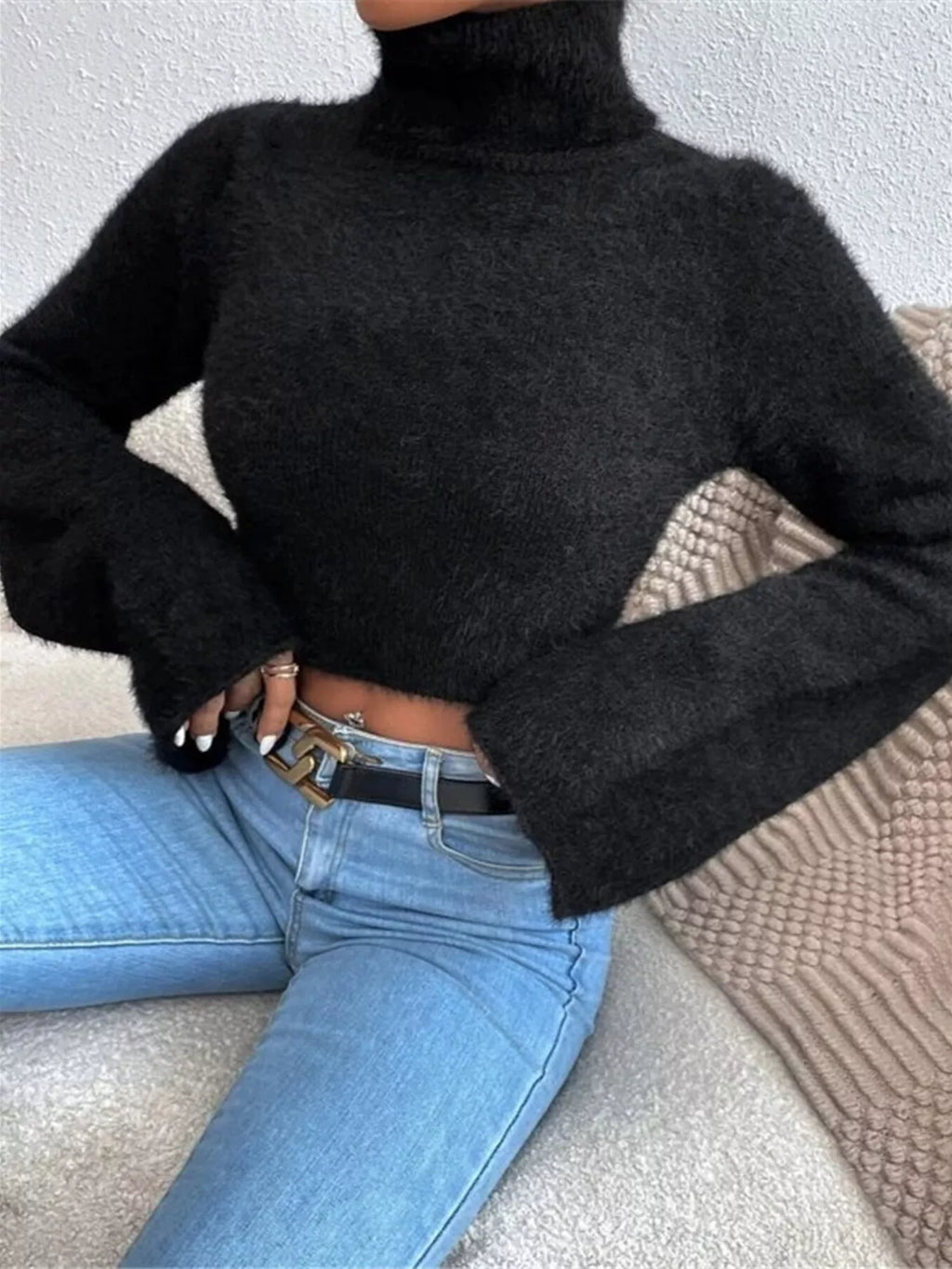 Turtleneck Flare Sleeve Sweater | Sweaters Sweater from PHUNKYN