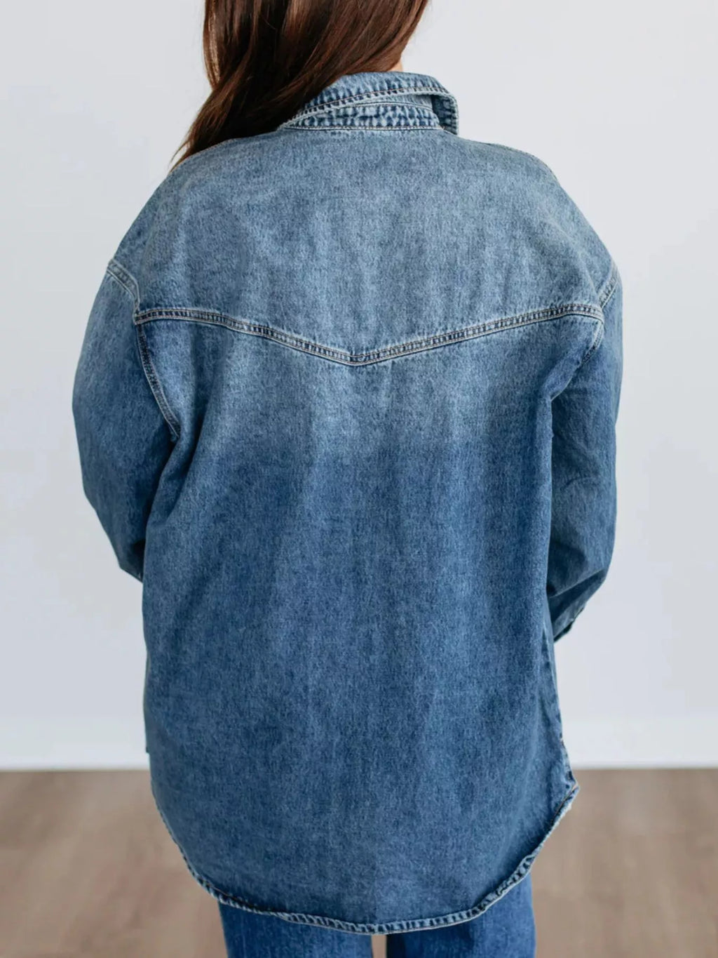 Snap Down Dropped Shoulder Denim Jacket | Coats & Jackets Denim Jacket from PHUNKYN
