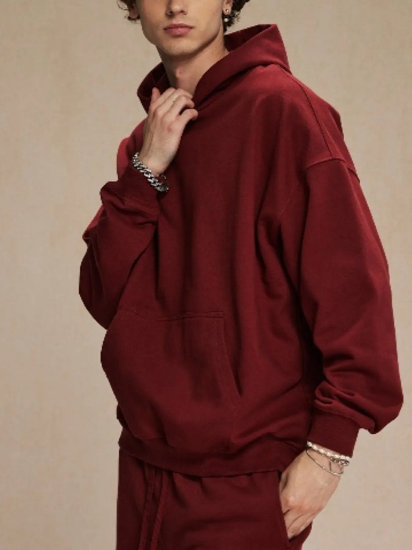 Men's Oversized Long Sleeve Hoodie with Kangaroo Pocket | Hoodies Hoodie from PHUNKYN